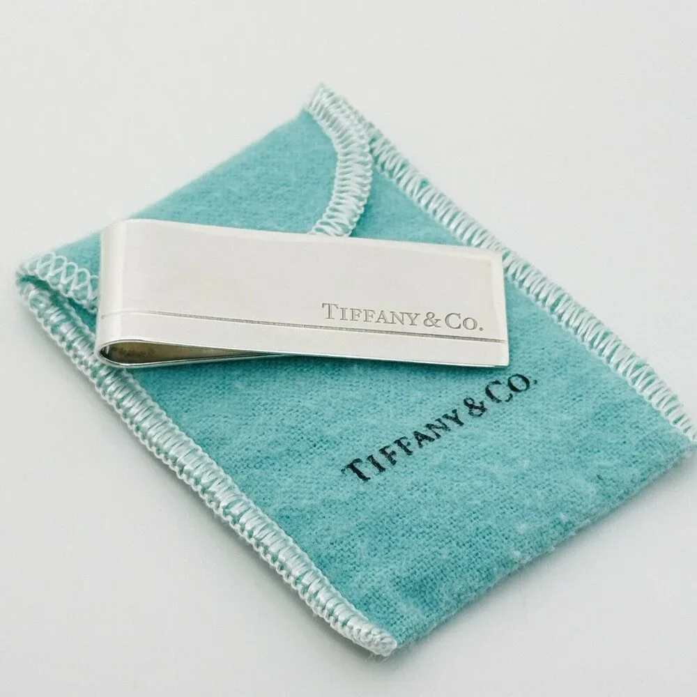 Tiffany Classic Stripe Money Clip in Sterling Silver Engravable